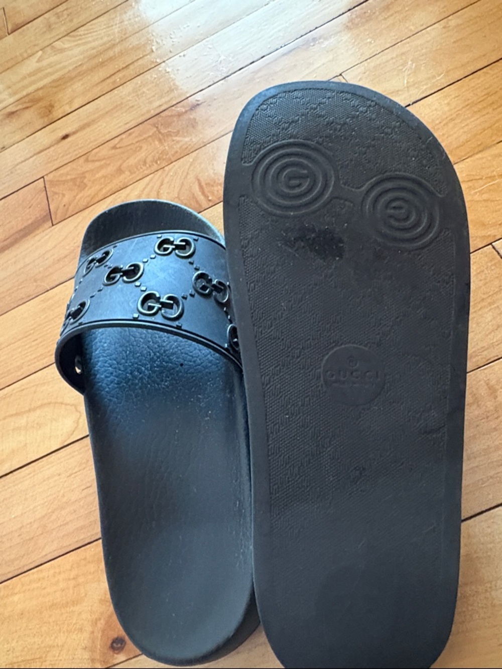 Gucci slides- Women's Pursuit GG Slide Sandals - Picture 7 of 7